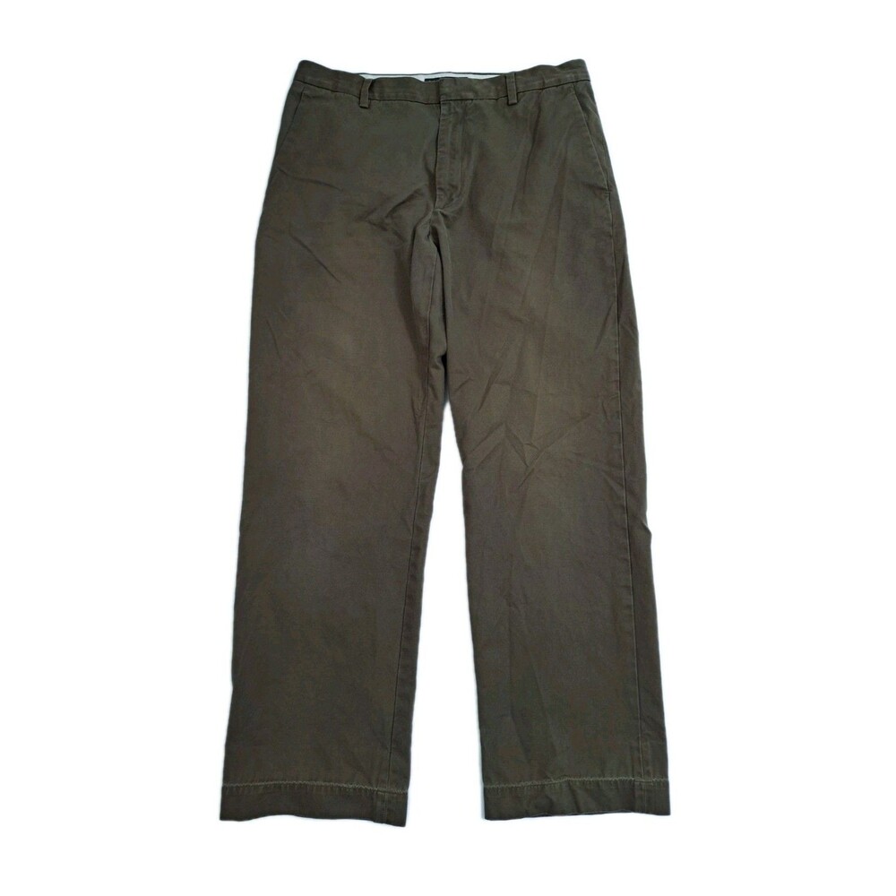 Banana Republic Mens 36x34 Dawson Straight Leg Relaxed Green Brown Chinos Pants